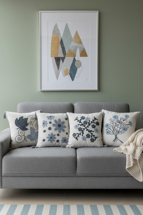 cix short tagline Punch Nakışlı 4 Adet Kırlent Kılıfı