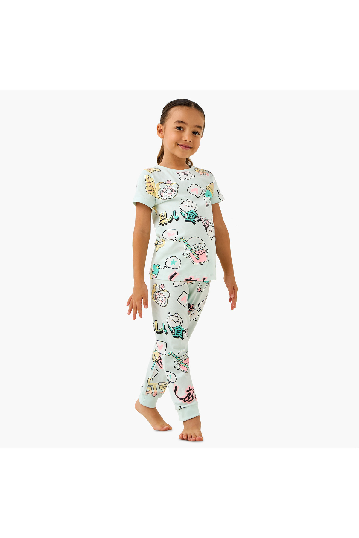 Juniors All-Over Print T-shirt and Pyjama Set