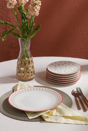 Soley Lorine | 7 Parça Porselen Pasta Sunum Tabak Seti