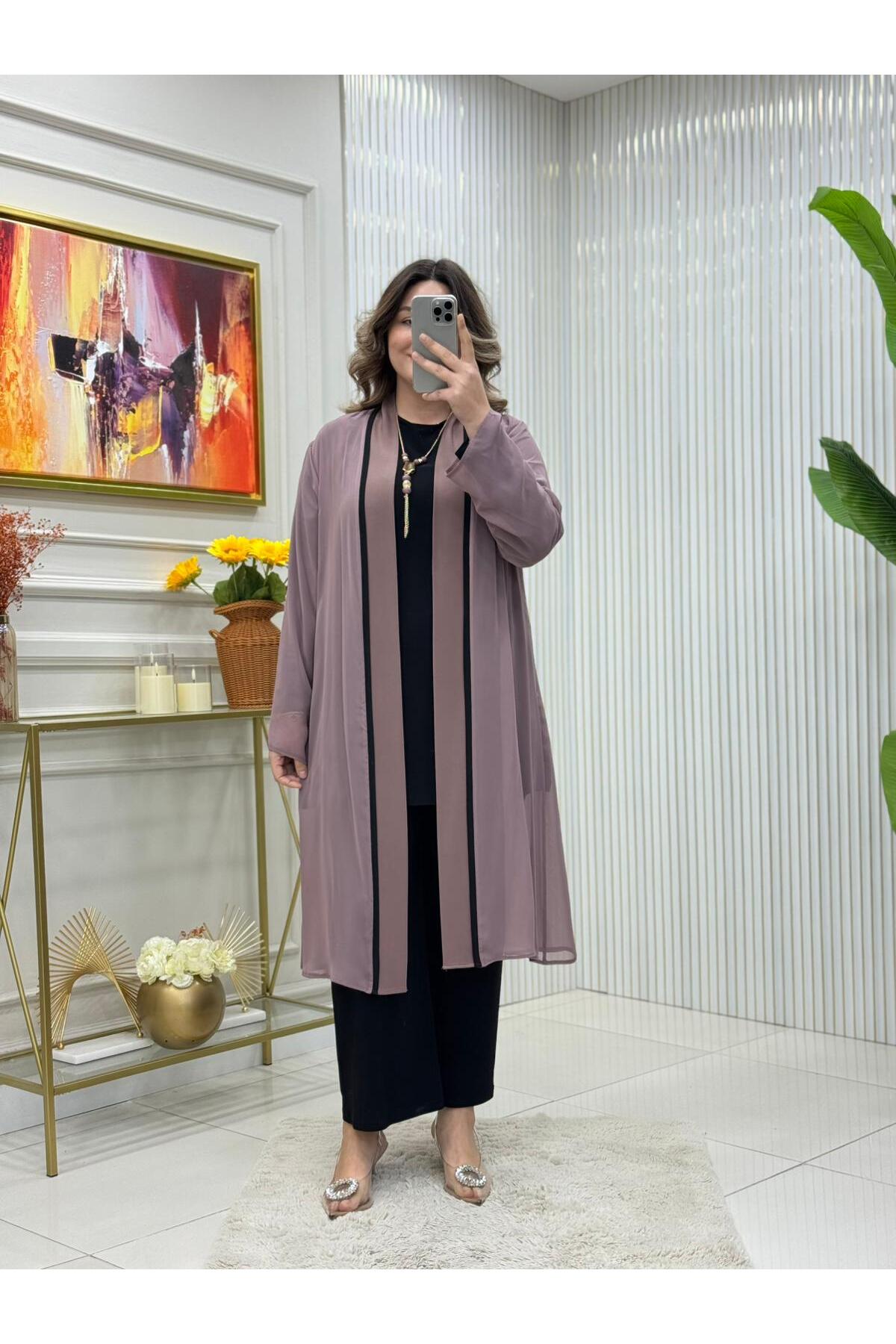 Modam Bella Büyük Beden Biyeli Üçlü Takım