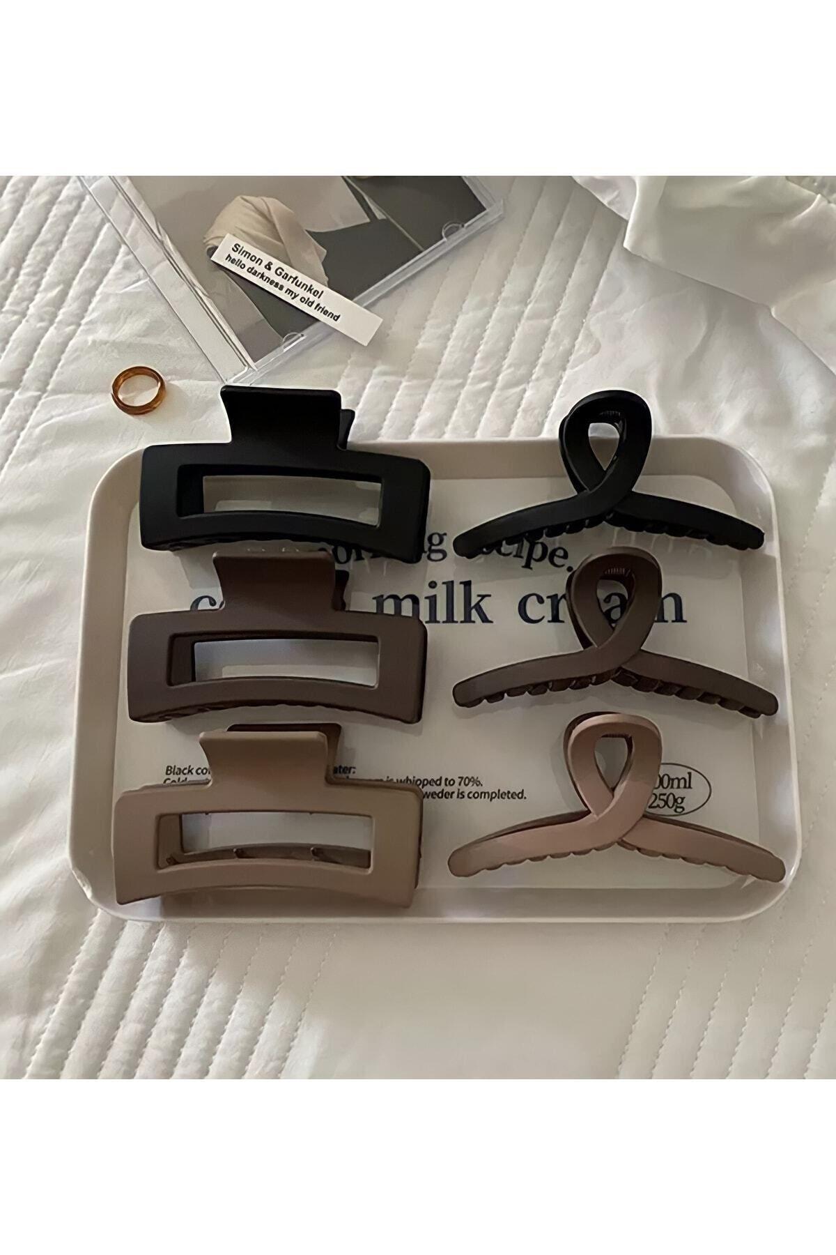 Genel Markalar Kadın Ikili Model Siyah Kahverengi Tonlar 6'lı Set