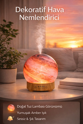 VOOKA Cam Küre Aroma Difüzörü 120 ml Ultrasonik Buhar Nemlendirici LED Işıklı...