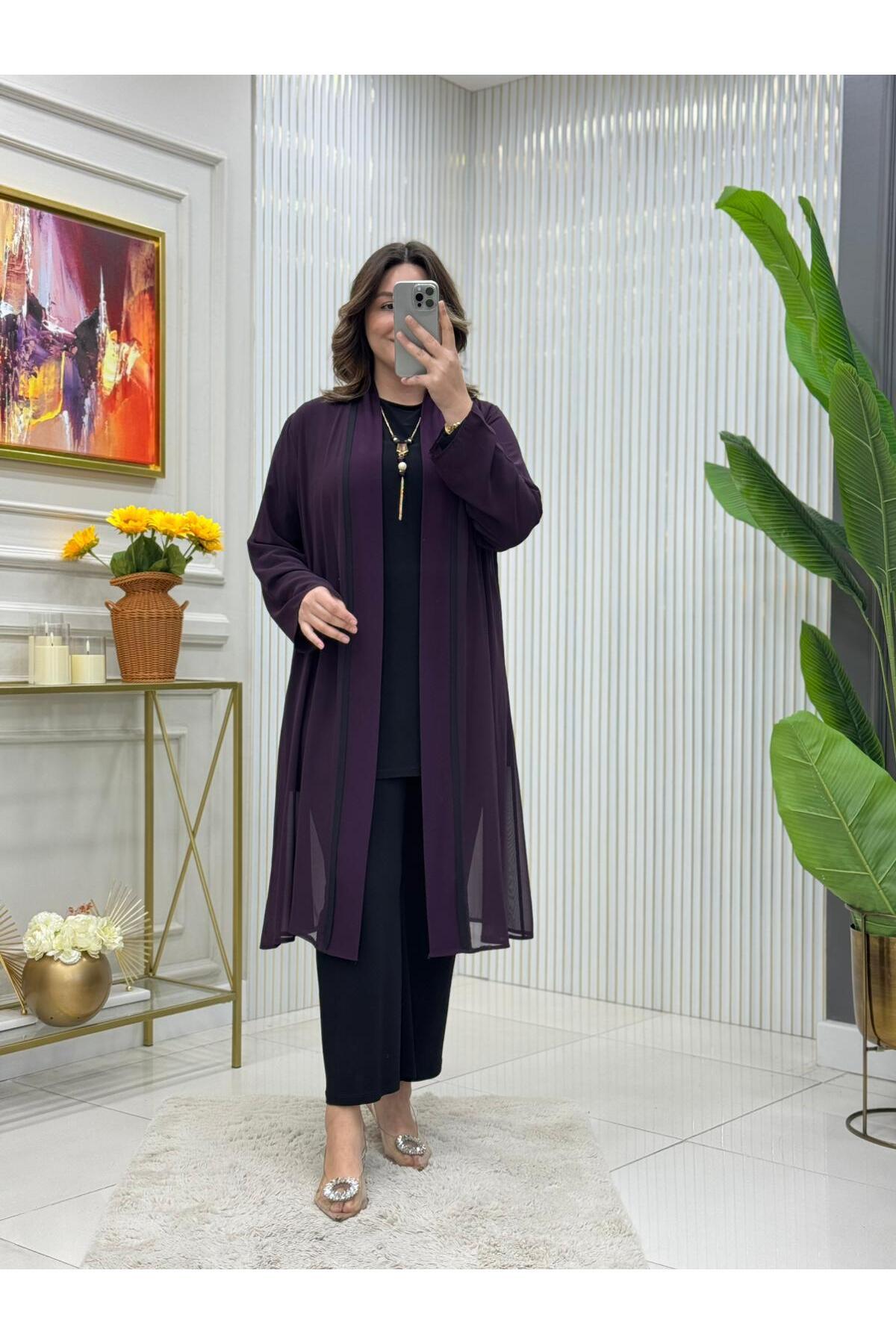 Modam Bella Büyük Beden Biyeli Üçlü Takım