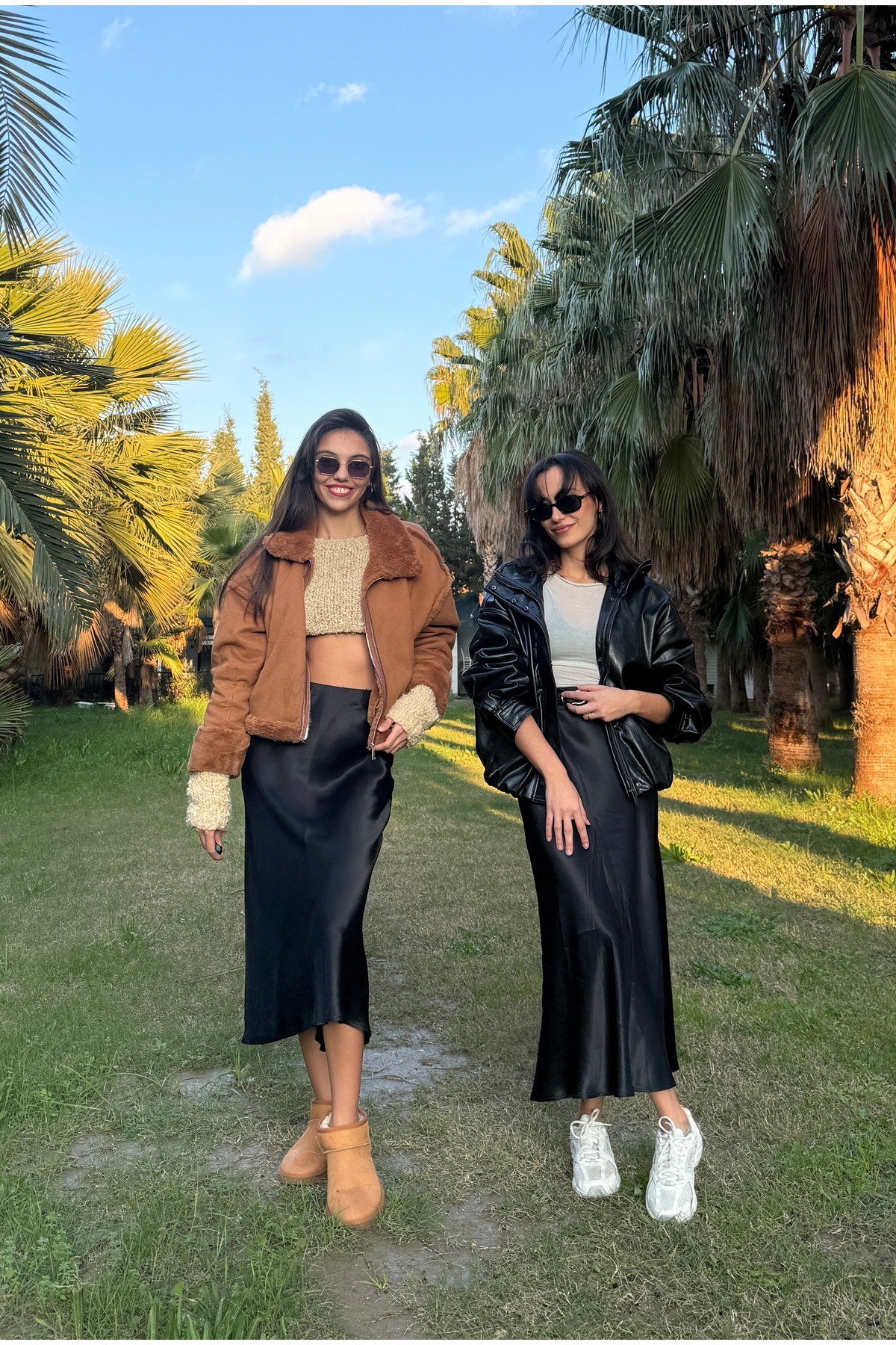 yoe butik  Siyah Saten Midi Boy Etek - Görsel 3