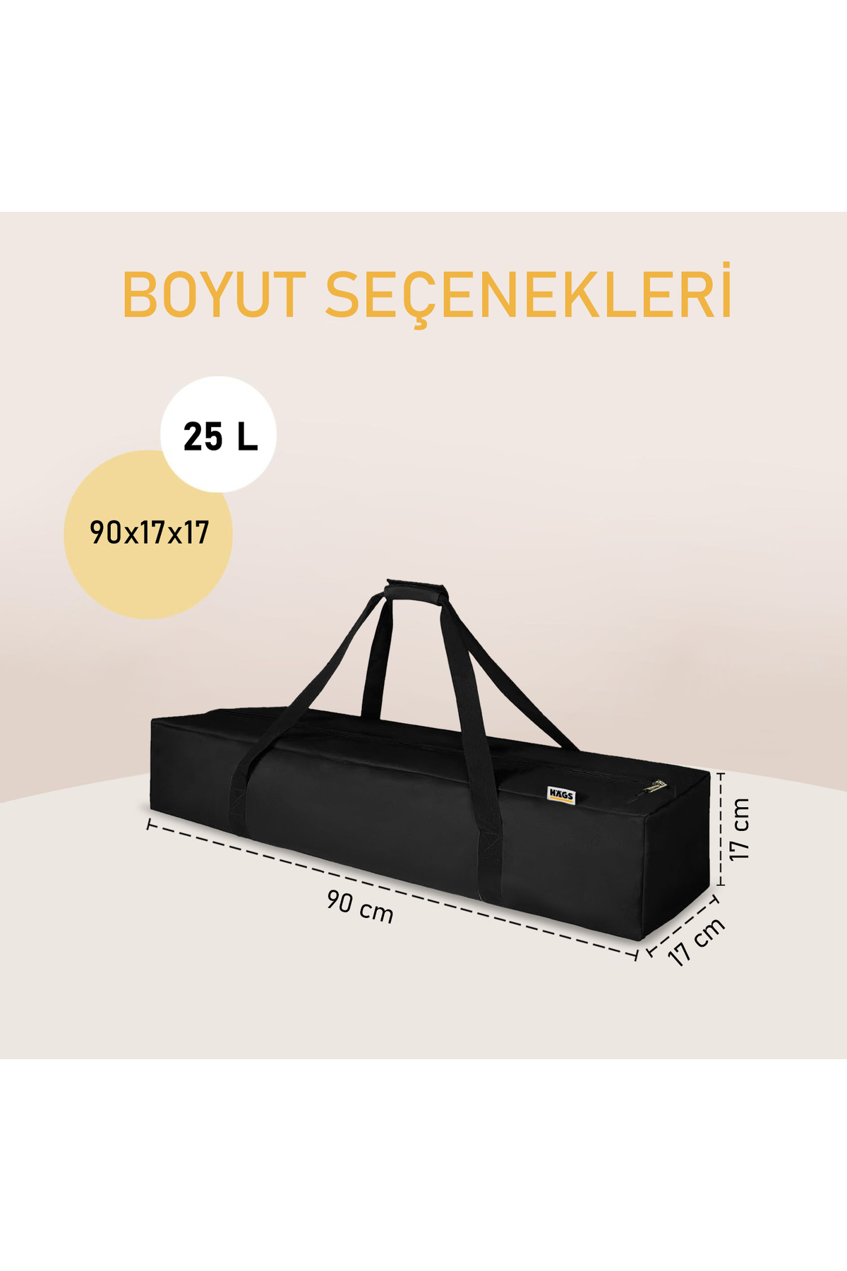 HAEGS Taşıma Çantası, İnce Uzun Çok Amaçlı Kamp Sandalyesi Tripod Çantası 25L (90 x 17 x 17 cm)Siyah görsel 2