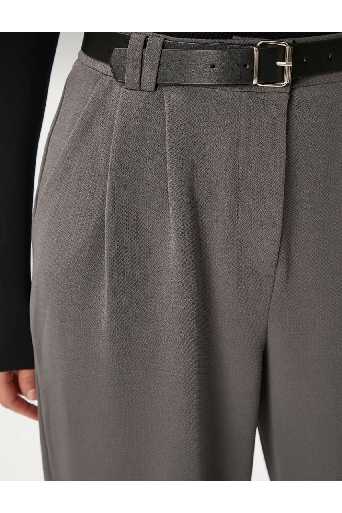 Bibasic  Yüksek Bel Wide Leg kadın Pantolon - Görsel 4