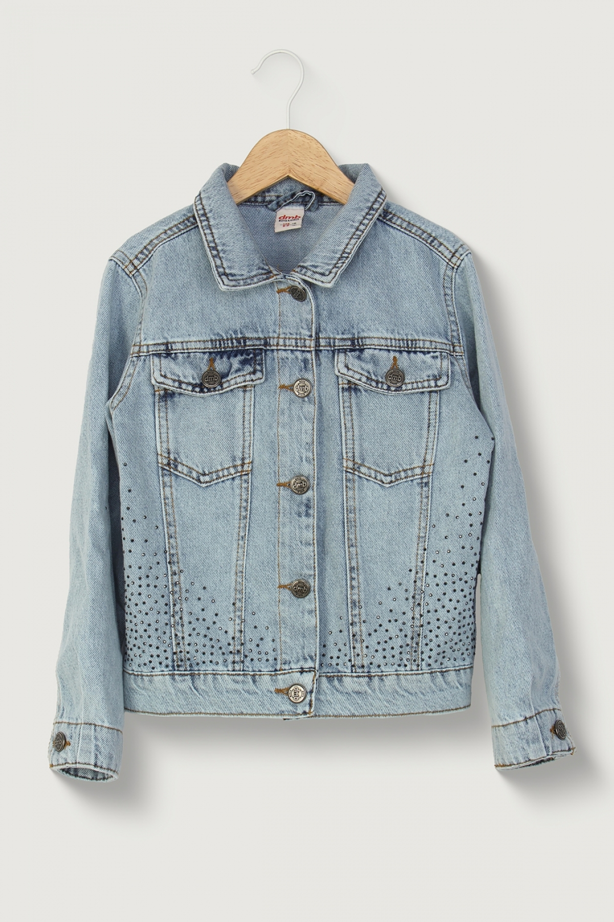 DMB BOYS & GIRLS  kız çocuk taş baskılı pamuklu kot ceket - Görsel 6