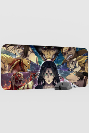 mousepad bastir Attack on Titan Anime V1 - 70x30 XL Gaming Kauçuk Kaymaz Taba...