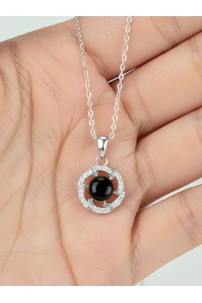 ANDİYANORA Erzurum Oltu Taşı 925 Ayar Gümüş Minimal Kadın Kolye – El Yapımı Ö...