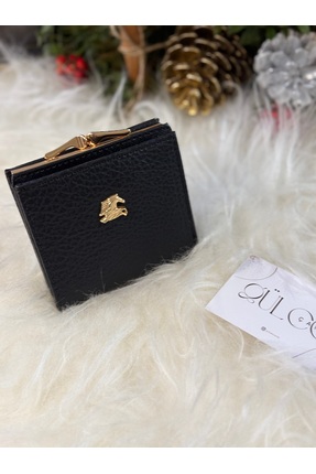FirstRoseStore Altın Detaylı Siyah Kadın Cüzdanı