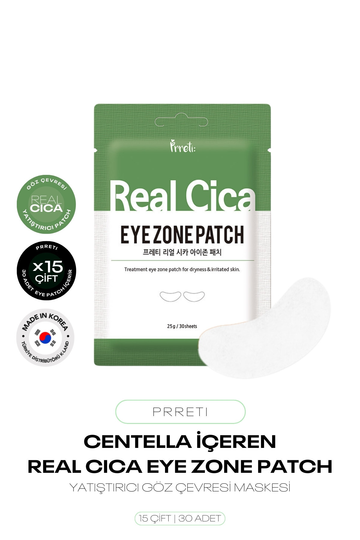 15 Çift Yatıştırıcı Cica Göz Altı Maske Seti Real Cica Eye Zone Patch — 8809738322574