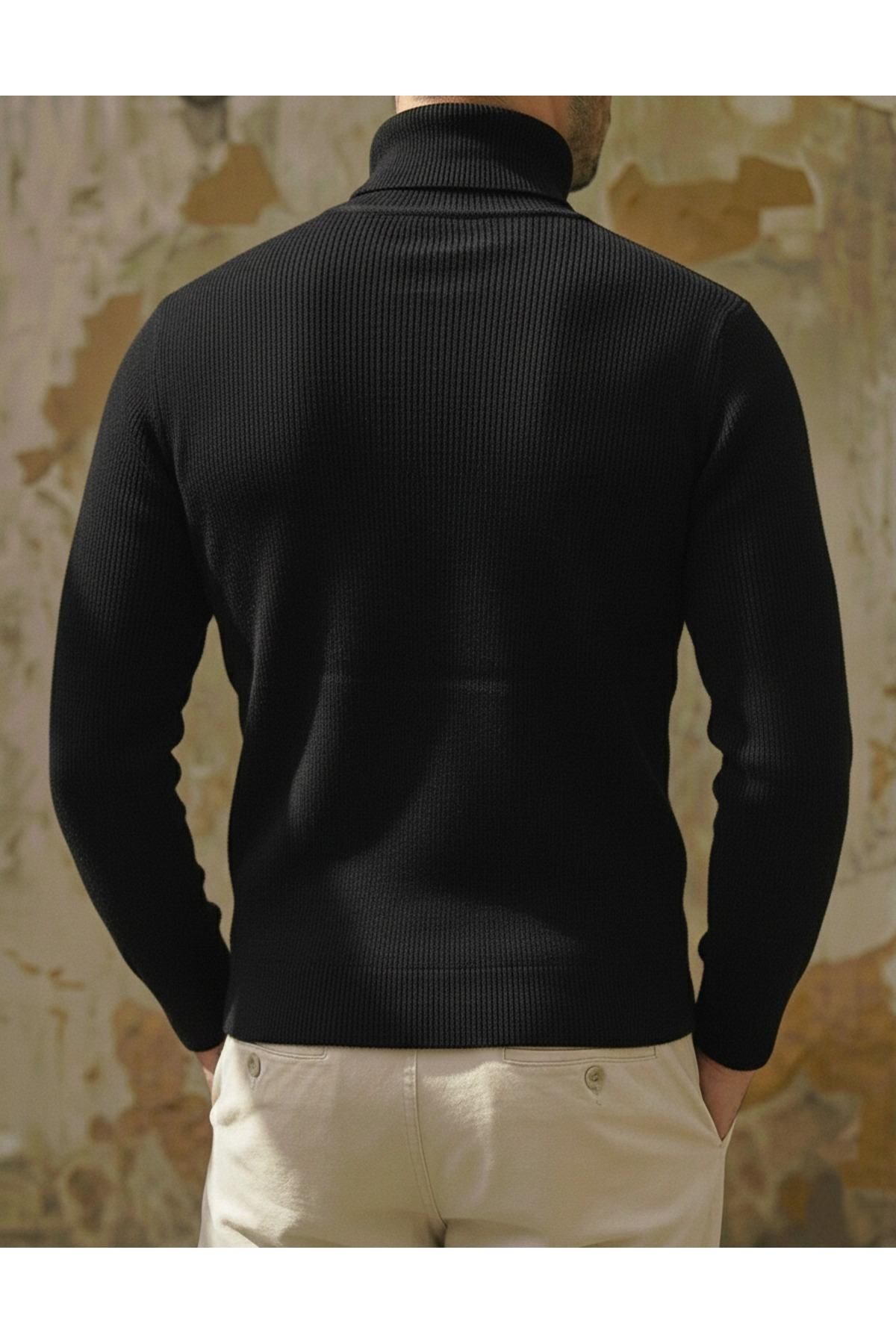 SKYBEAR  Üçlü Set Siyah-Beyaz-Gri Slim Fit Boğazlı Balıkçı Erkek Kazak – Kışlık, Rahat ve Modern - Görsel 6