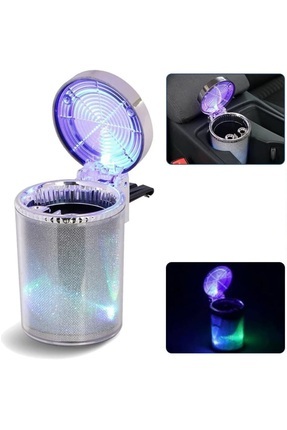 Modifiyum Araç Içi Renkli Işıklı Küllük Renkli Işıklı Kapaklı Araba Küllüğü O...