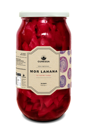 GURESSA Mor Lahana Turşusu 1200 Gr Doğal Ev Yapımı