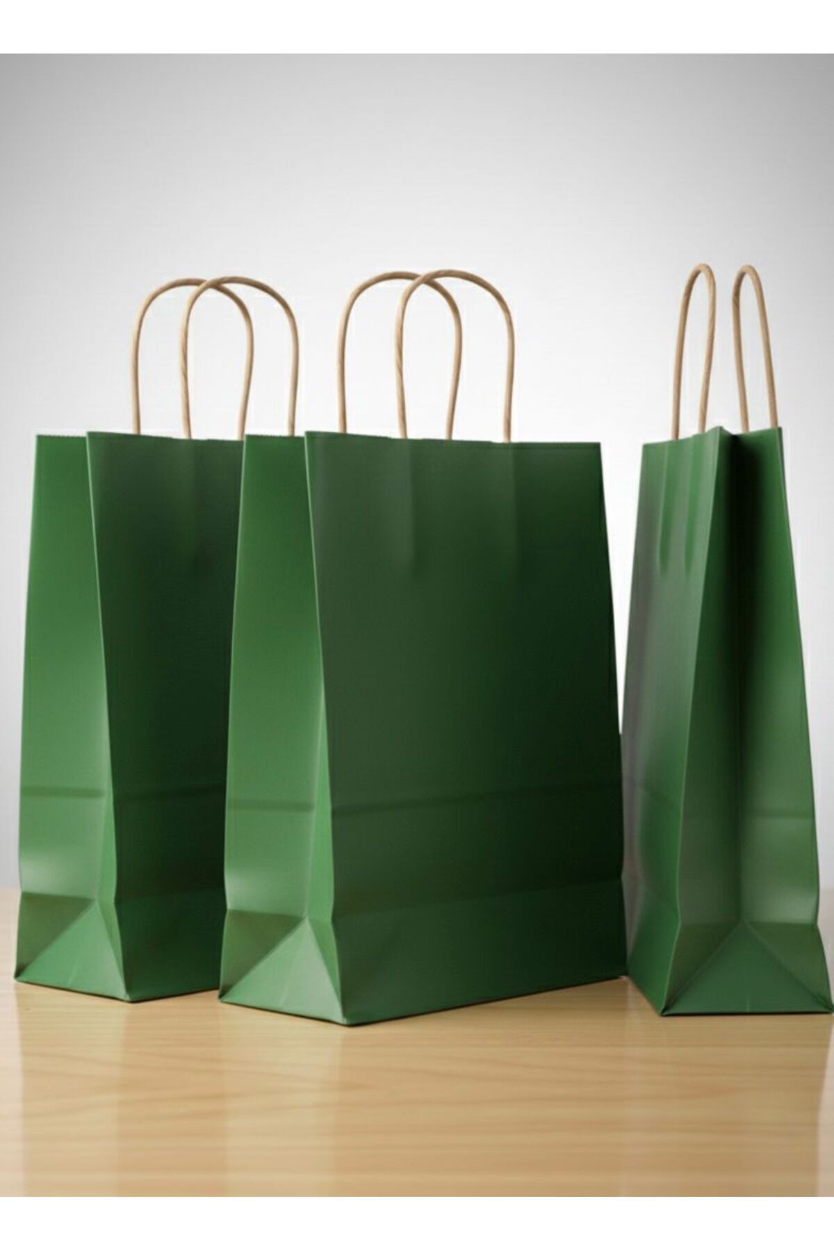 e Erta Yeşil Renkli Kraft Çanta 25x31 Cm -10 Adet- Hediye Poşeti , Hediye Paketi Kraft Kağıt Çanta