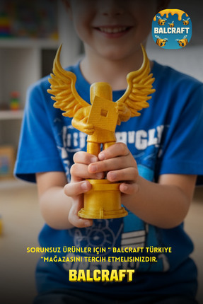 BalCraft Türkiye Robloxy Bloxy Altın Renkli Hediyelik Ödül Kupası
