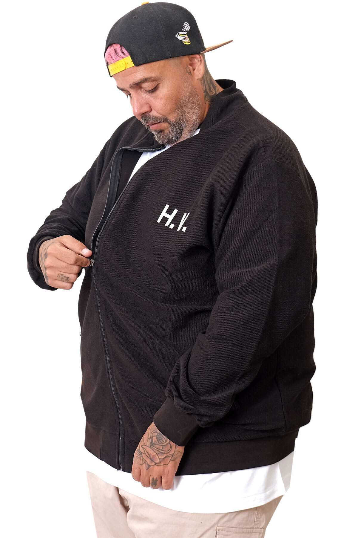 ModeXL Mode XL Büyük Beden Erkek Hırka Neverregret u25814 görsel 3