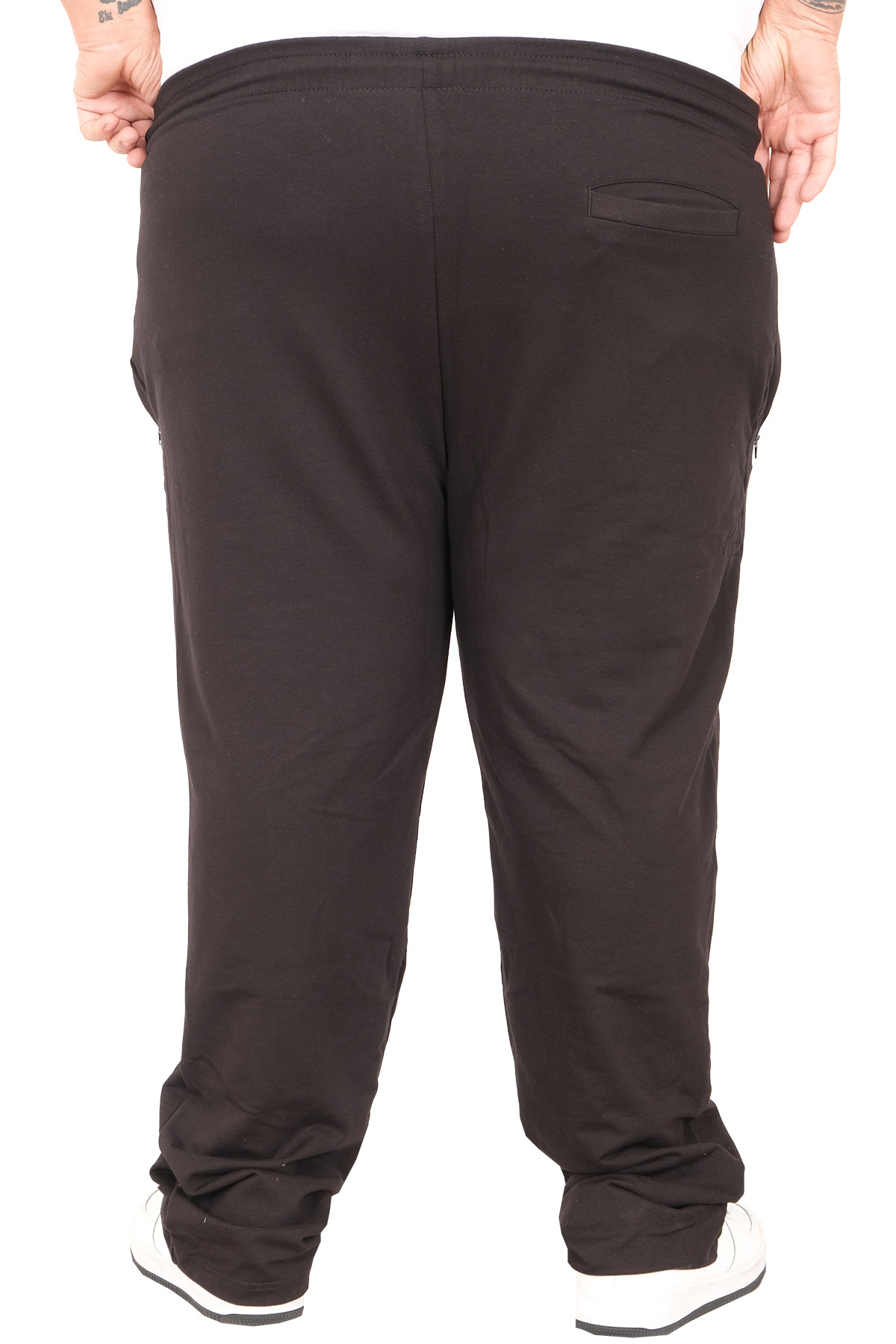 ModeXL Mode XL Büyük Beden Fermuarlı Eşofman Altı 11102 SIYAH görsel 4