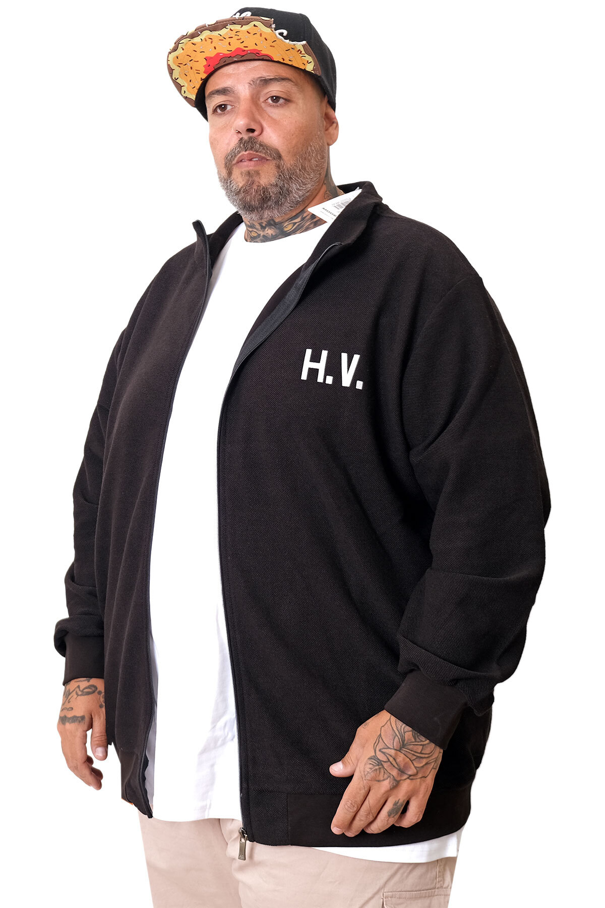 ModeXL Mode XL Büyük Beden Erkek Hırka Neverregret u25814 görsel 2
