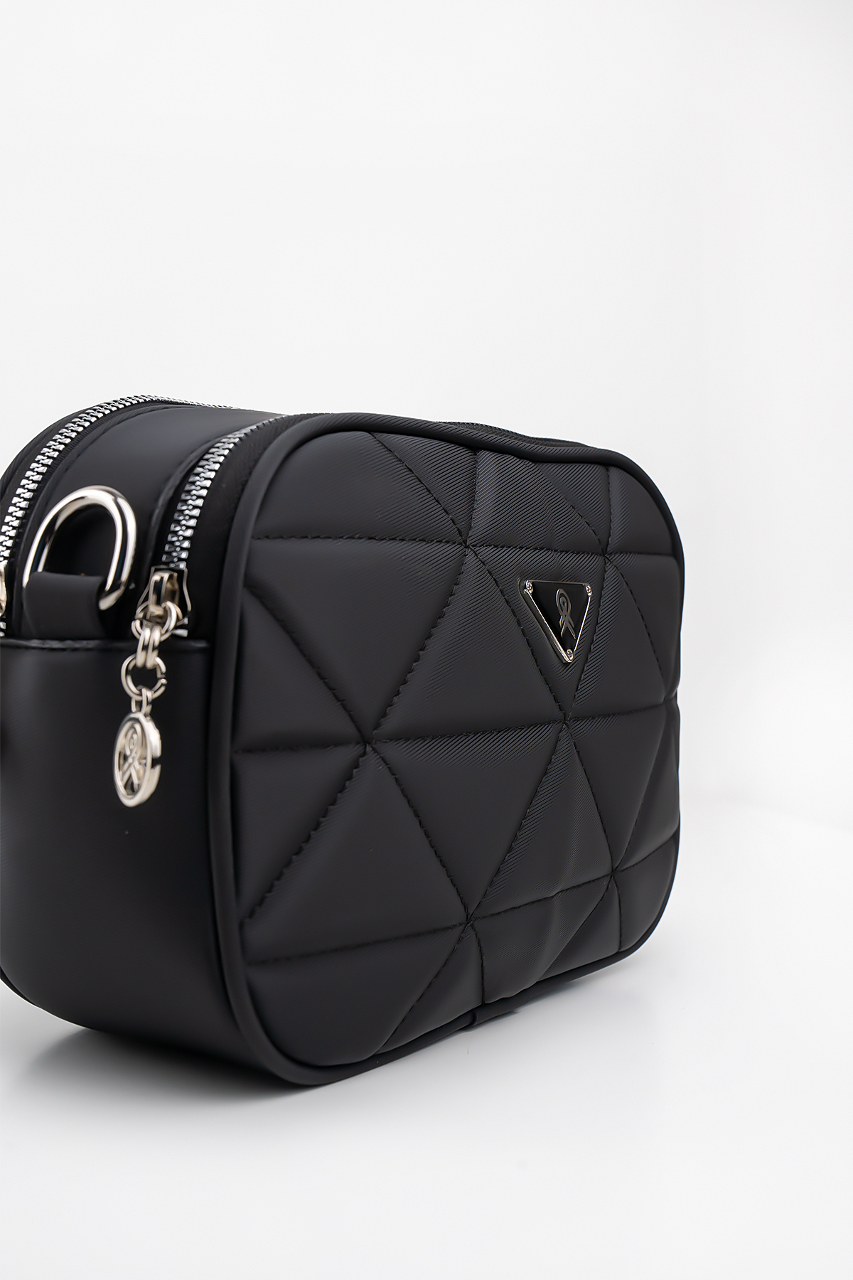 Cochines Ženska crna torba sa vezom, sa dva odjeljka, podstavljena, preko ram...