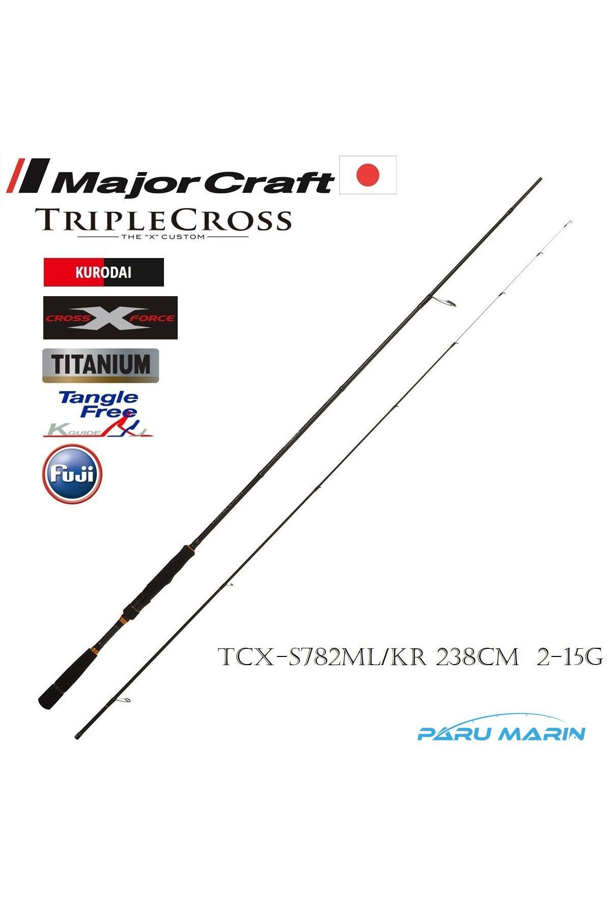 MAJOR CRAFT Triple Cross TCX-S782ML/KR 238cm 2-15gr Lrf Kamışı