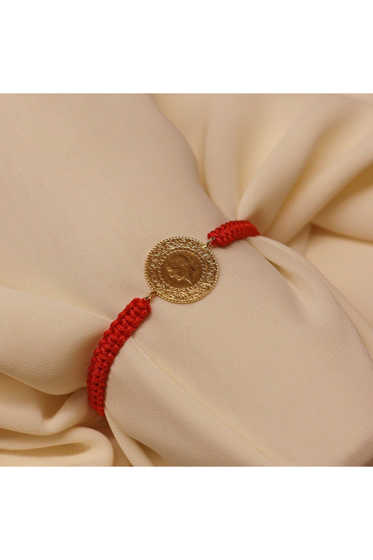 TAHAN MÜCEVHERAT Kırmızı İpli Çeyrekli Bileklik
