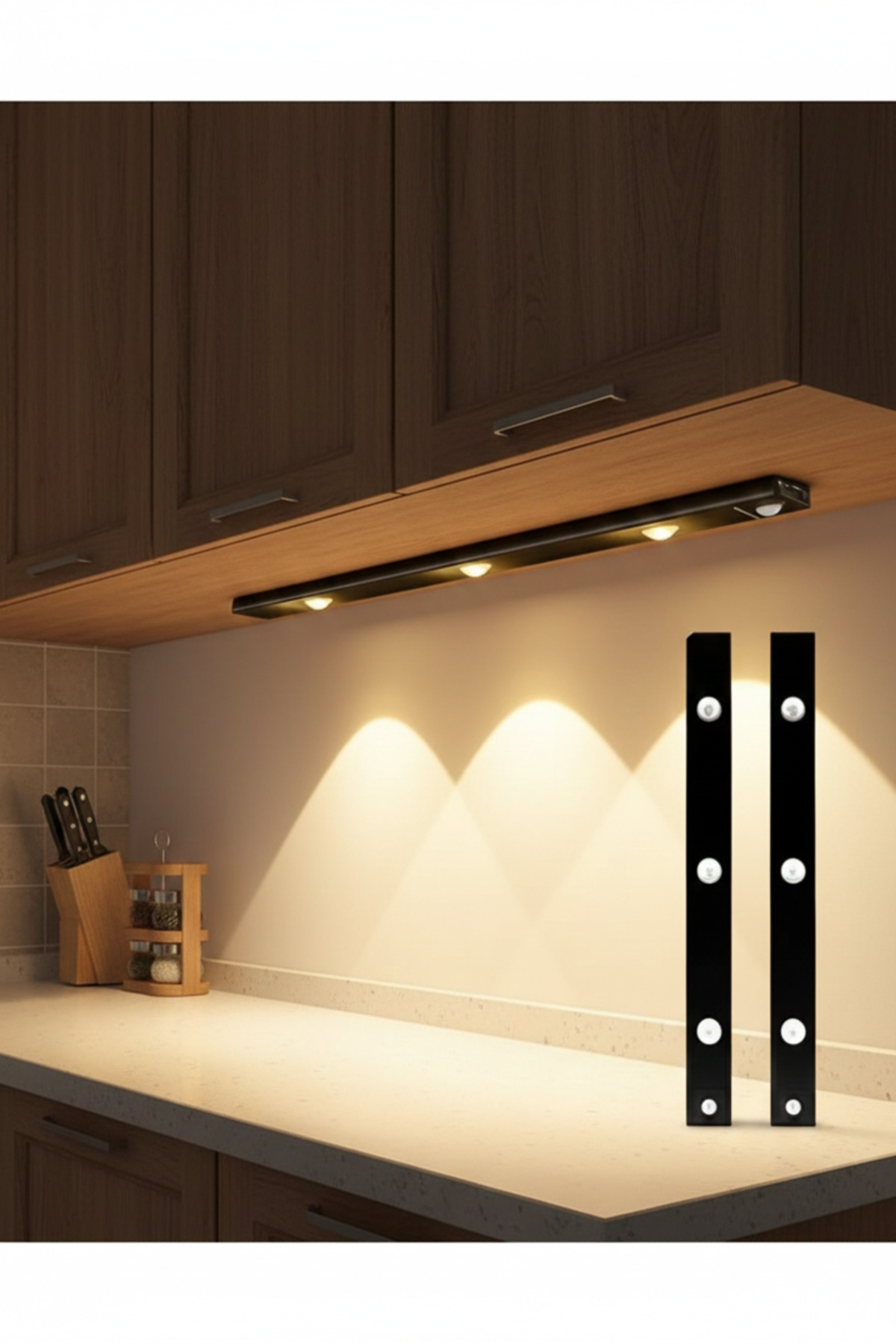 Cata CT-2464 3W Bella Slim Cabinet Hareket Sensörlü Siyah Dimmerli