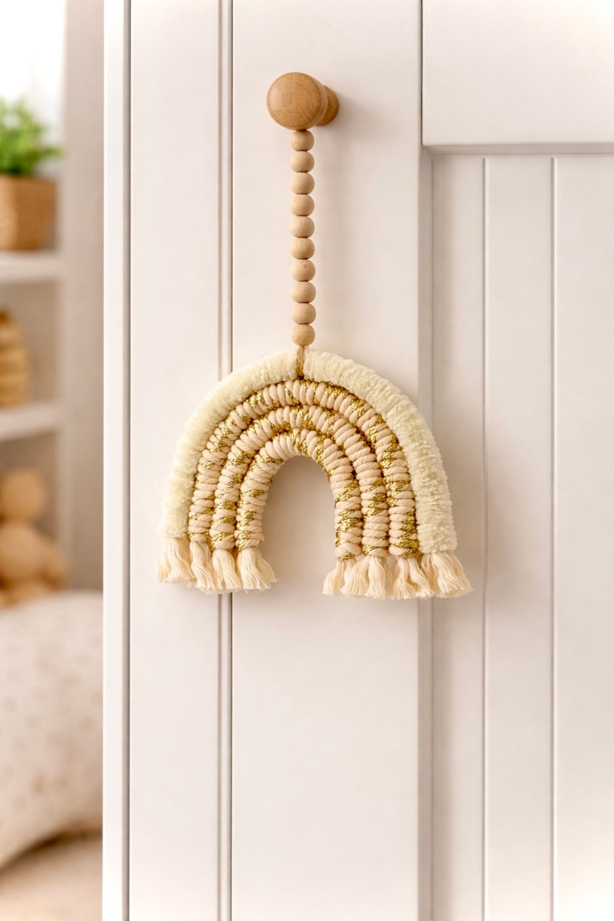 Macrome Beaded Rainbow Door and Wall Ornament | Accessory Gift | Nursery & Wall Decor