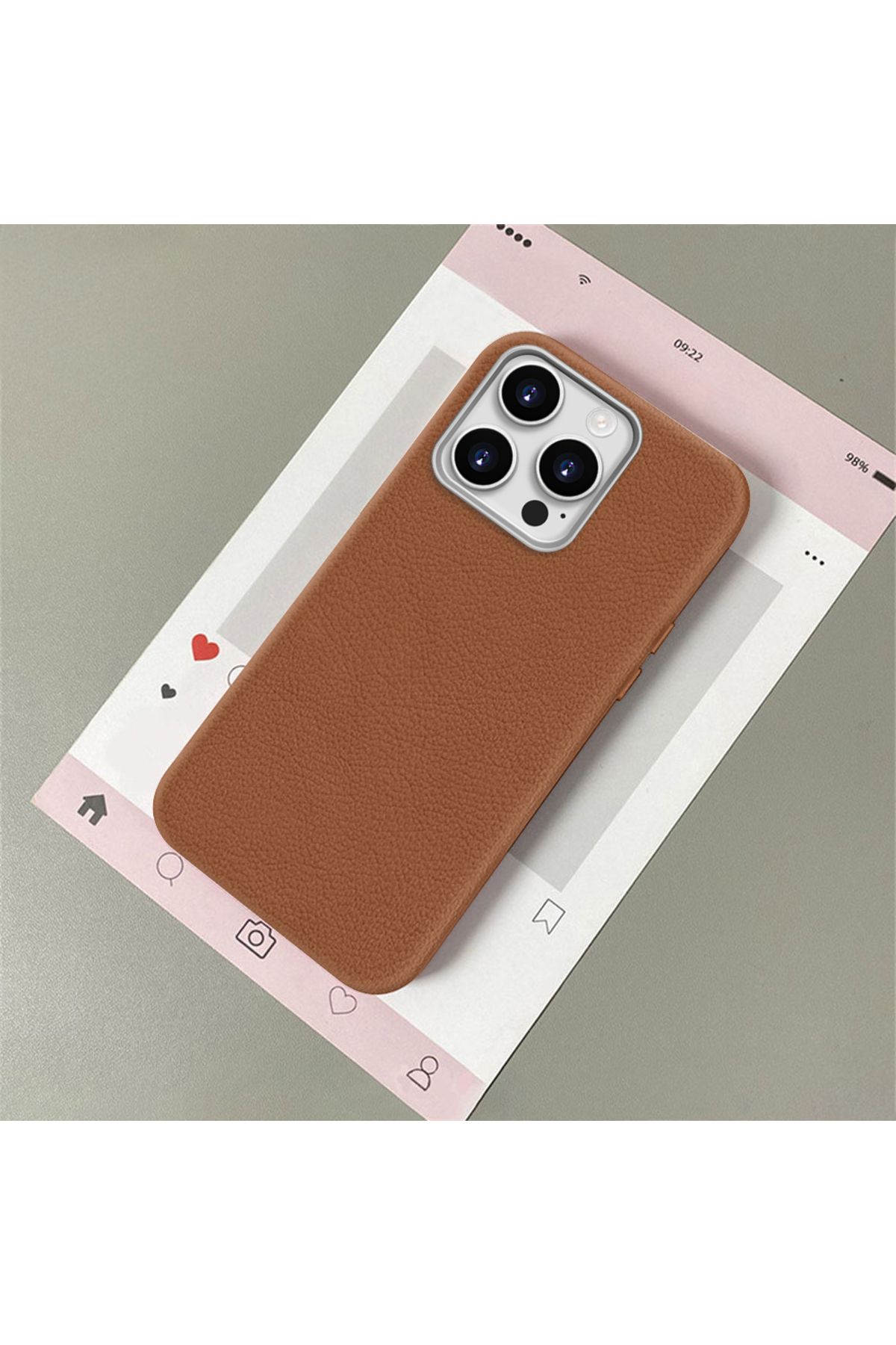 iPhone 12 Pro Compatible Leather Texture Anti Fall Soft Silicone Phone Case
