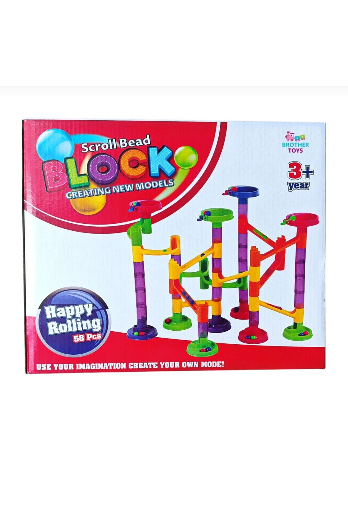NASYONEL TOYS Scroll Bead Blok Top Yuvarlama Oyunu 58 Parça