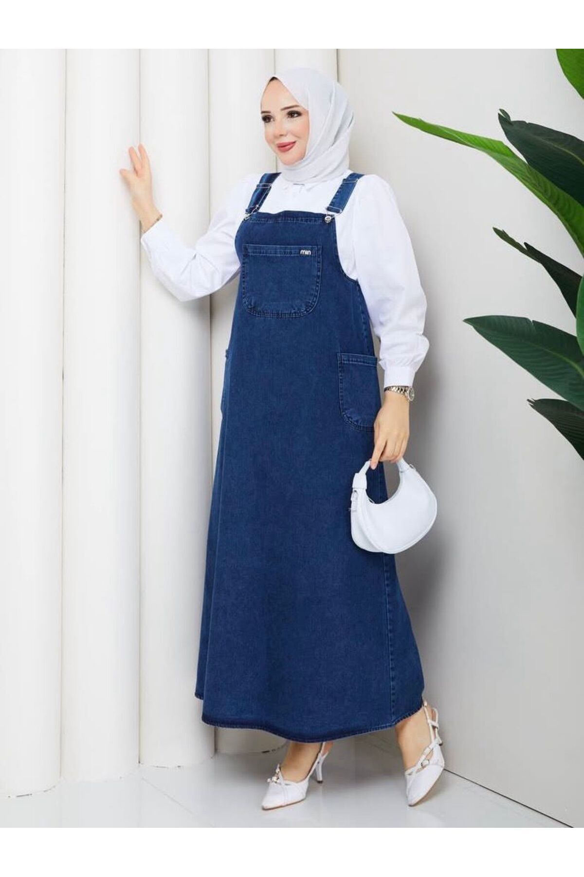 Arden Butiq  Kot Salopet Mavi - Görsel 3