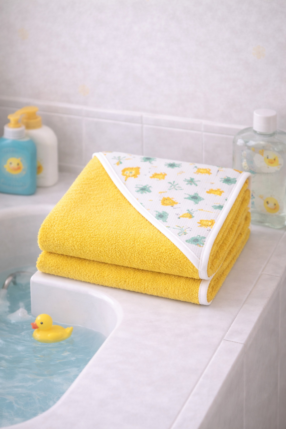 OMY YUMUŞAK&SU EMİCİ BEBEK KUNDAK HAVLU ZOO MODEL BAŞLIKLI BEBEK&ÇOCUK HAVLUSU UNİSEX fotoğrafı 3 (önizleme)