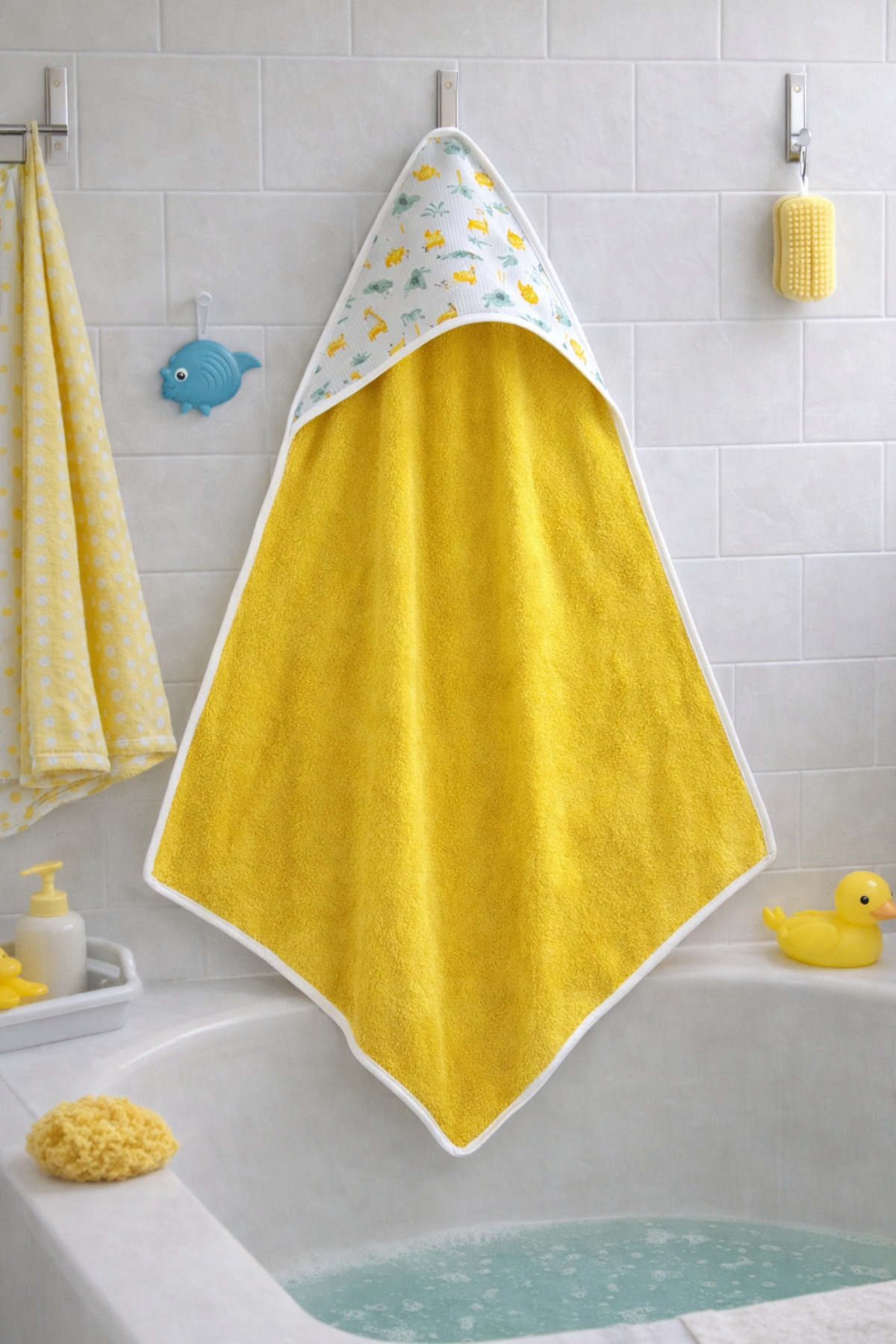 OMY YUMUŞAK&SU EMİCİ BEBEK KUNDAK HAVLU ZOO MODEL BAŞLIKLI BEBEK&ÇOCUK HAVLUSU UNİSEX fotoğrafı 2 (önizleme)