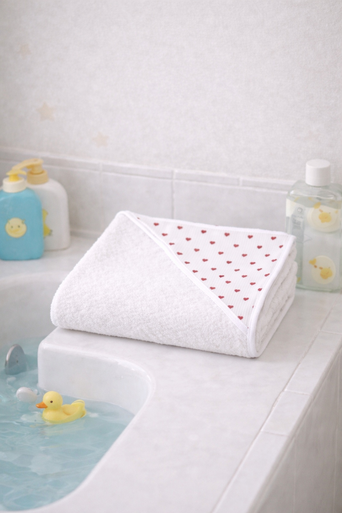 OMY YUMUŞAK&SU EMİCİ BEBEK KUNDAK HAVLU KALP MODEL BAŞLIKLI BEBEK&ÇOCUK HAVLUSU UNİSEX fotoğrafı 3 (önizleme)