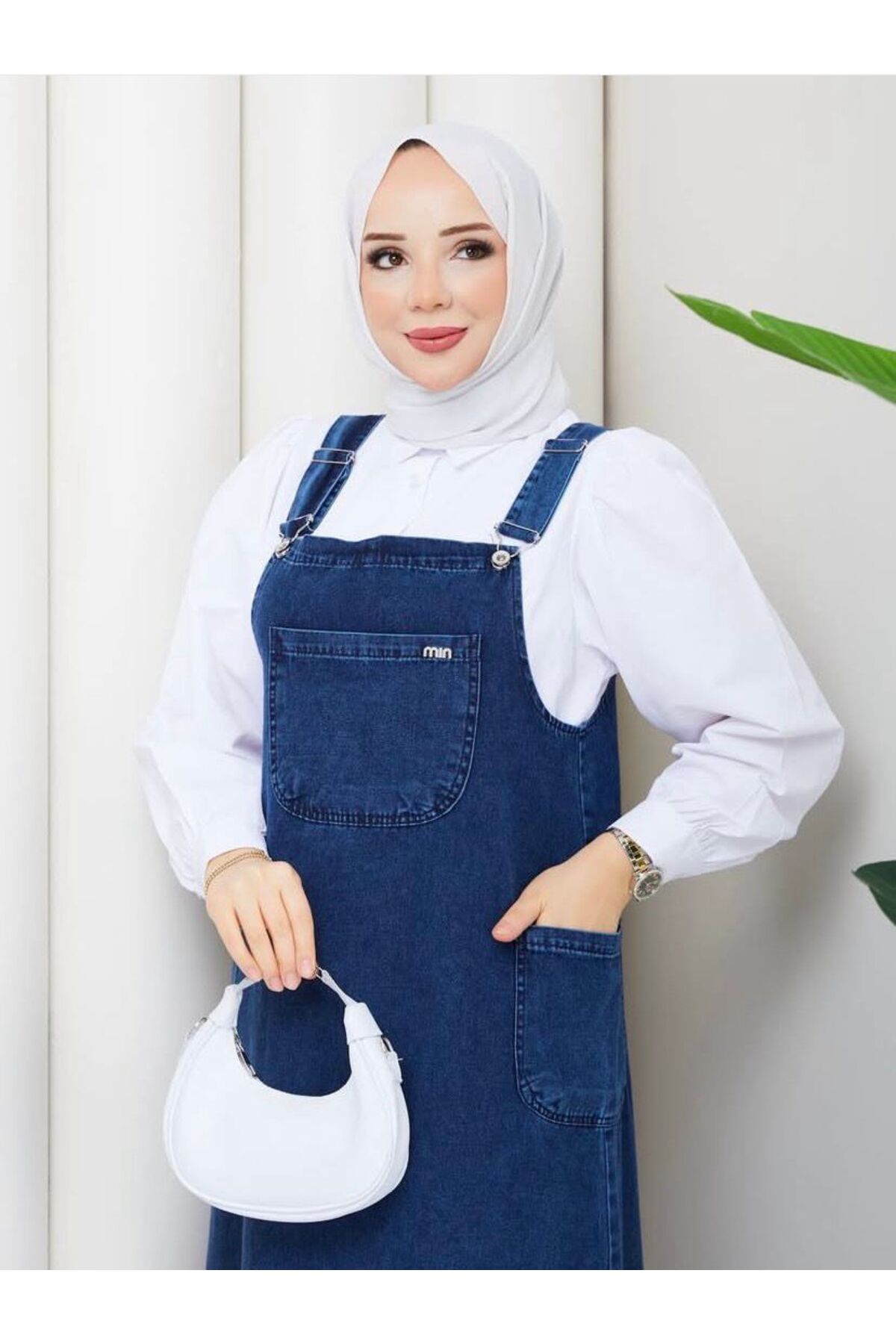 Arden Butiq  Kot Salopet Mavi - Görsel 4