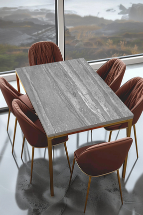 Rabadon Traverten Desen Masa Kaplama Folyosu Kendinden Yapışkanlı Folyo