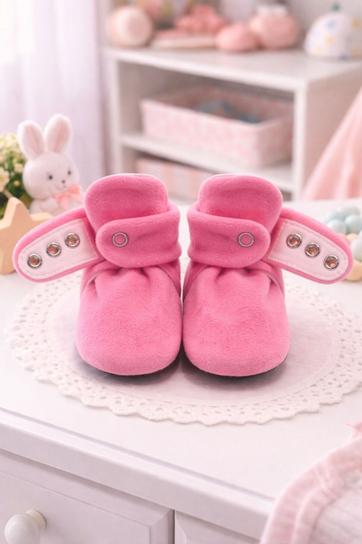 Pico Baby Organik Pamuk Astarlı, Bebek İlk Adım Ayakkabısı, Kaydırmaz Taban, Bebek Pandufu, Pembe Patik fotoğrafı 3 (önizleme)