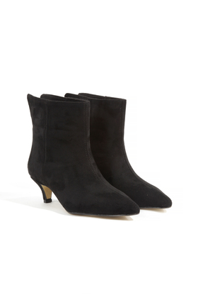 Rella SHOES Dikiş Detaylı İnce Kısa Topuklu Sivri Burunlu Suni Deri Rahat Gün...