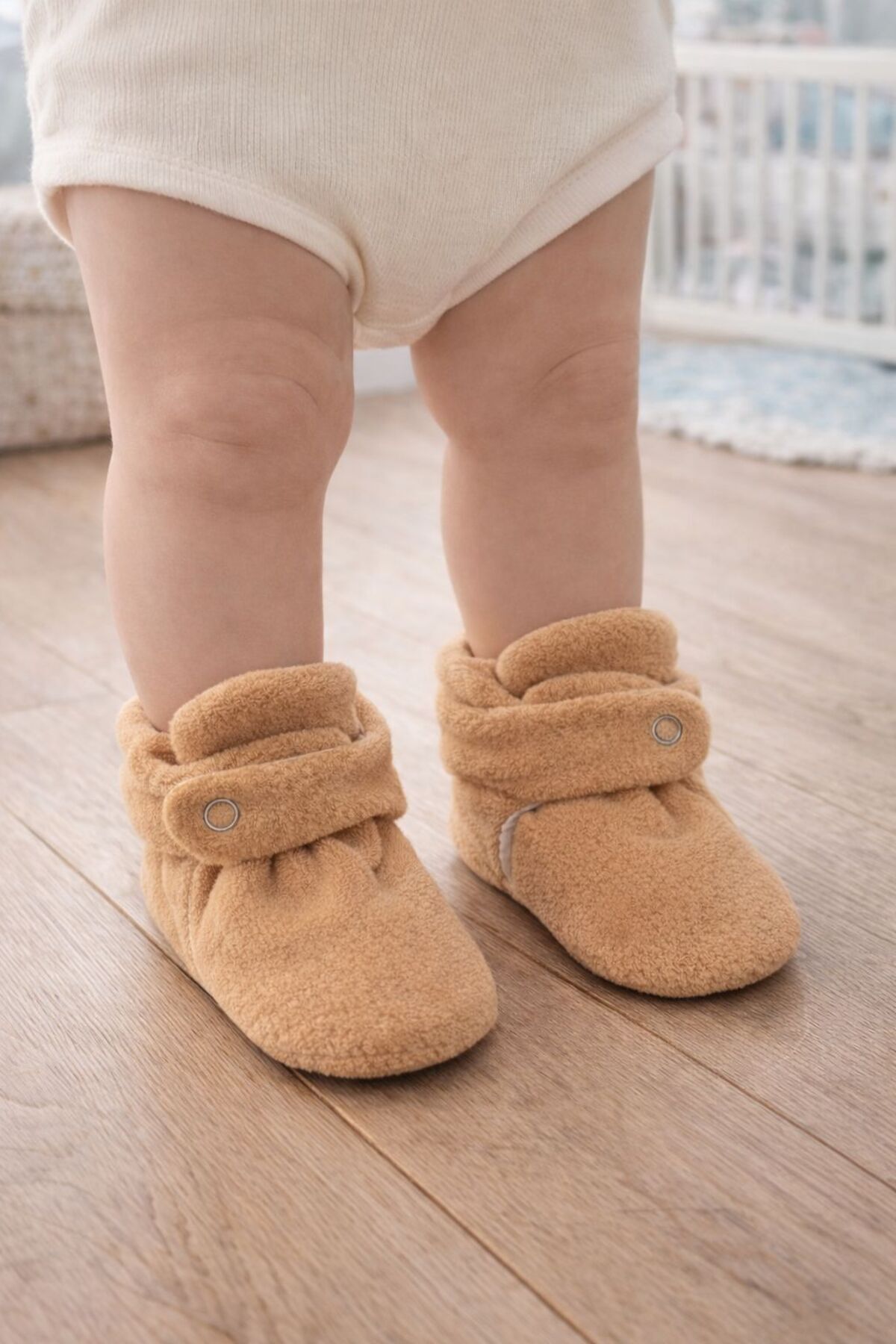 Pico Baby Organik Pamuk Astarlı, Bebek İlk Adım Ayakkabısı, Kaydırmaz Taban, Bebek Pandufu, Açık Kahve Patik fotoğrafı 2 (önizleme)