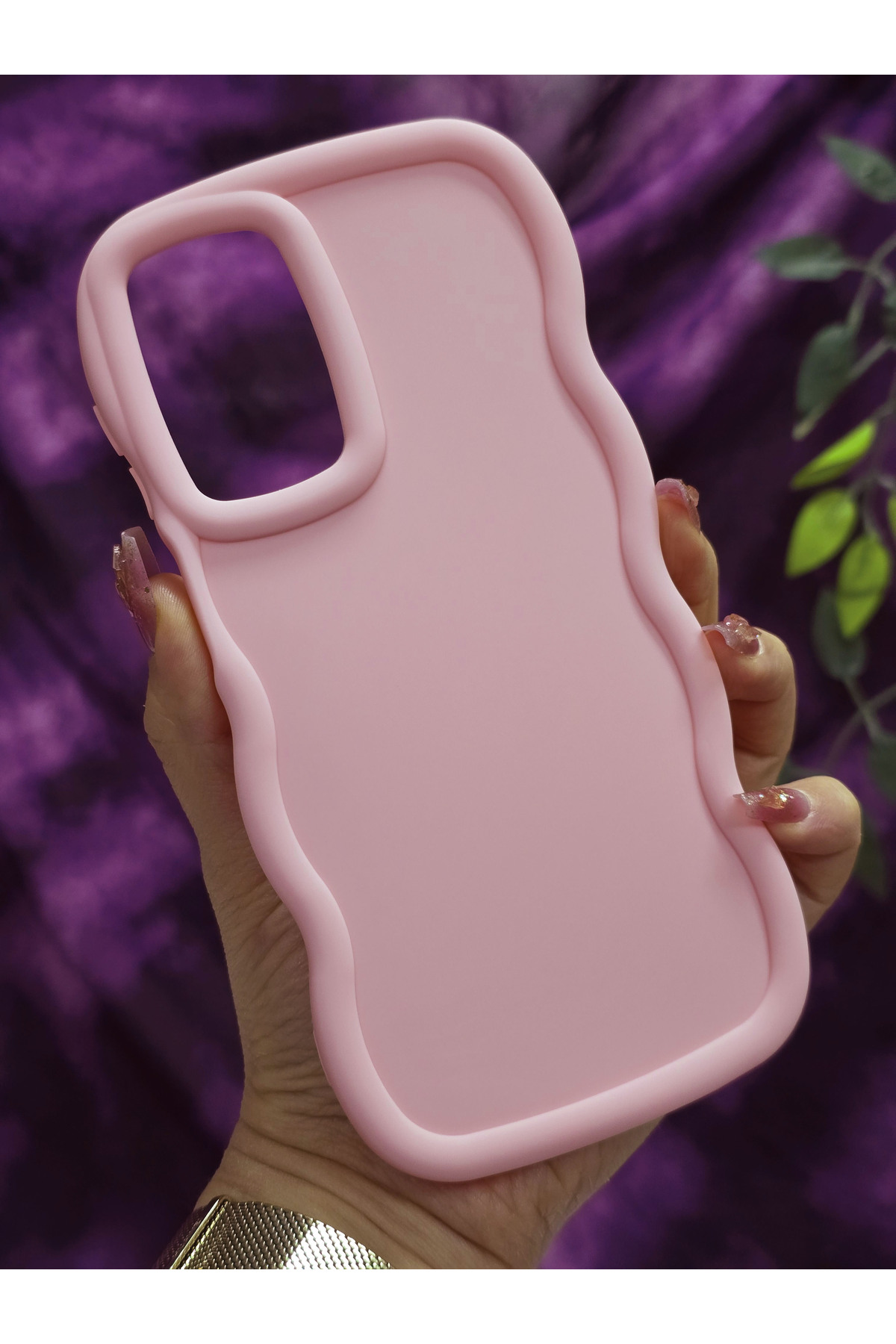 Samsung Galaxy A23 Compatible Soft Textured Wave Edge Powder Pink Case