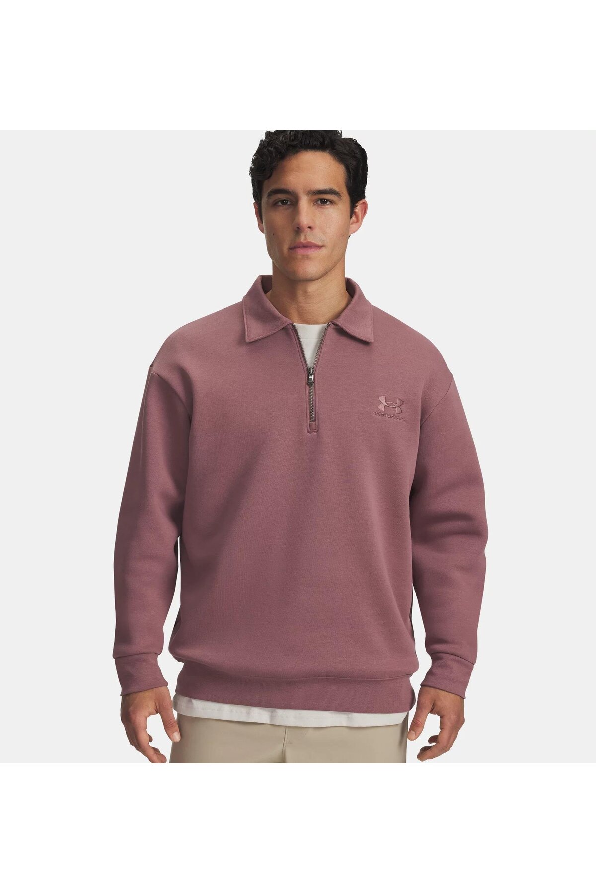 آندر آرمور سویشرت یقه گرد زیپ دار UA Icon