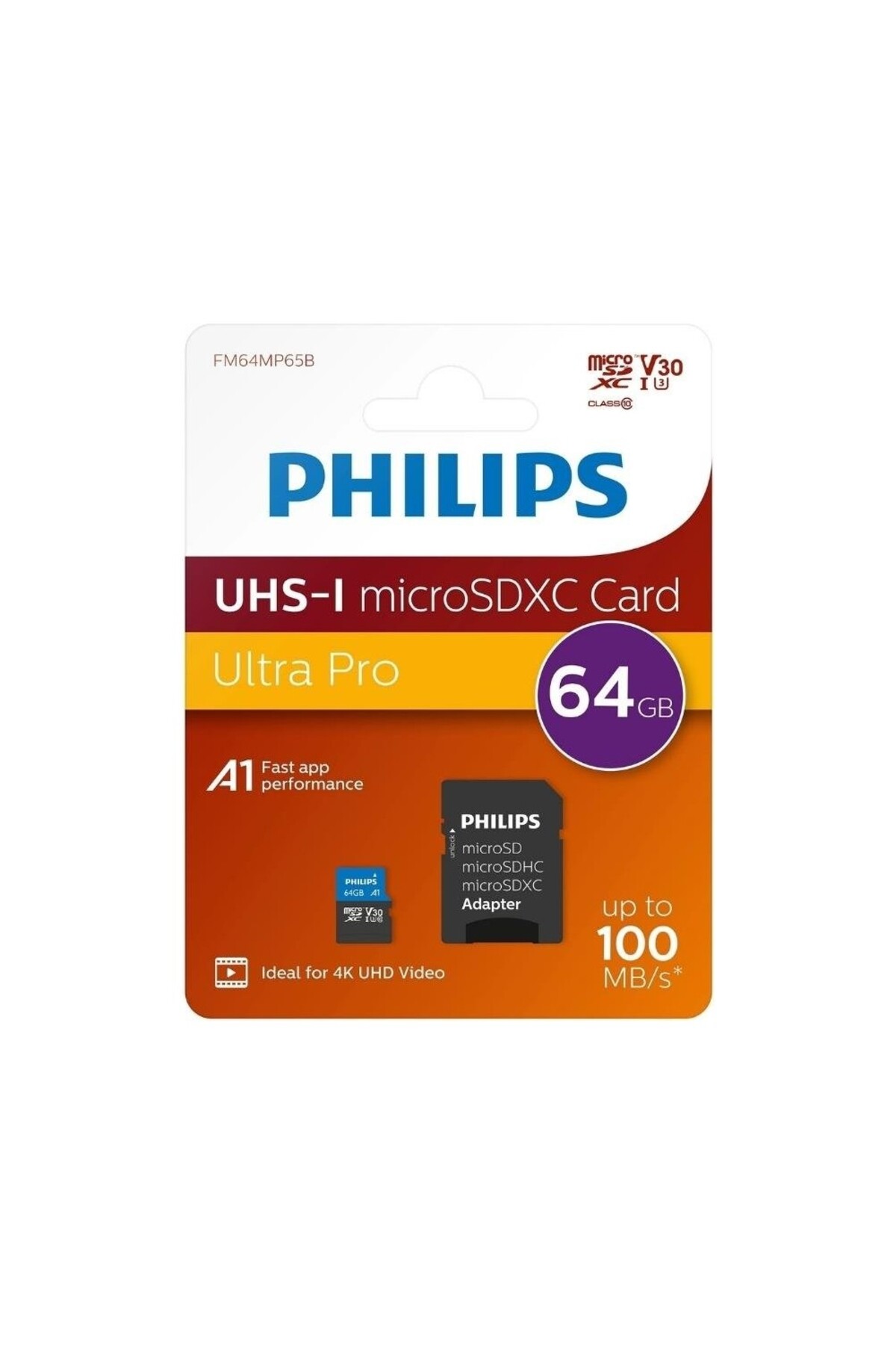 Philips 64GB Mıcro Sdxc 100 Mb/s C10 FM64MP65B/00