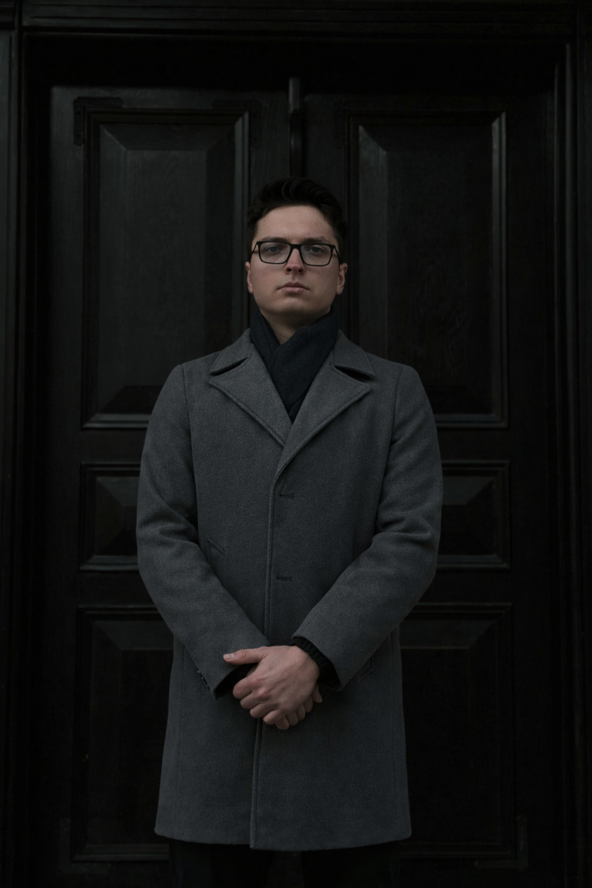 KARADAĞLI  Regular Fit Gri Kruvaze Yaka Kaşe Kaban Palto - Görsel 6