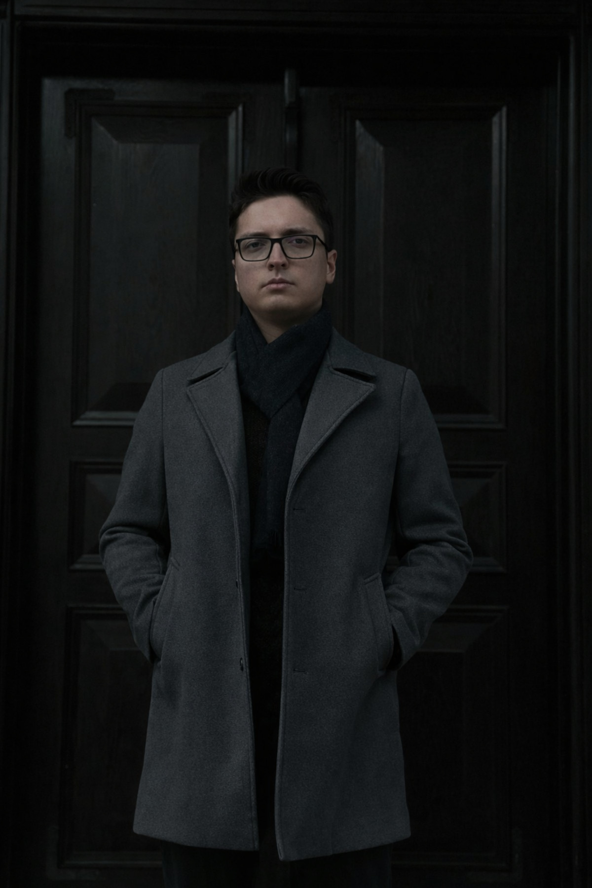 KARADAĞLI  Regular Fit Gri Kruvaze Yaka Kaşe Kaban Palto - Görsel 5