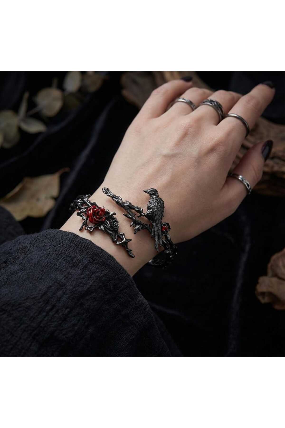 DÜKKAN DESİGN Love And Deep Space Black Crow Bilekilk