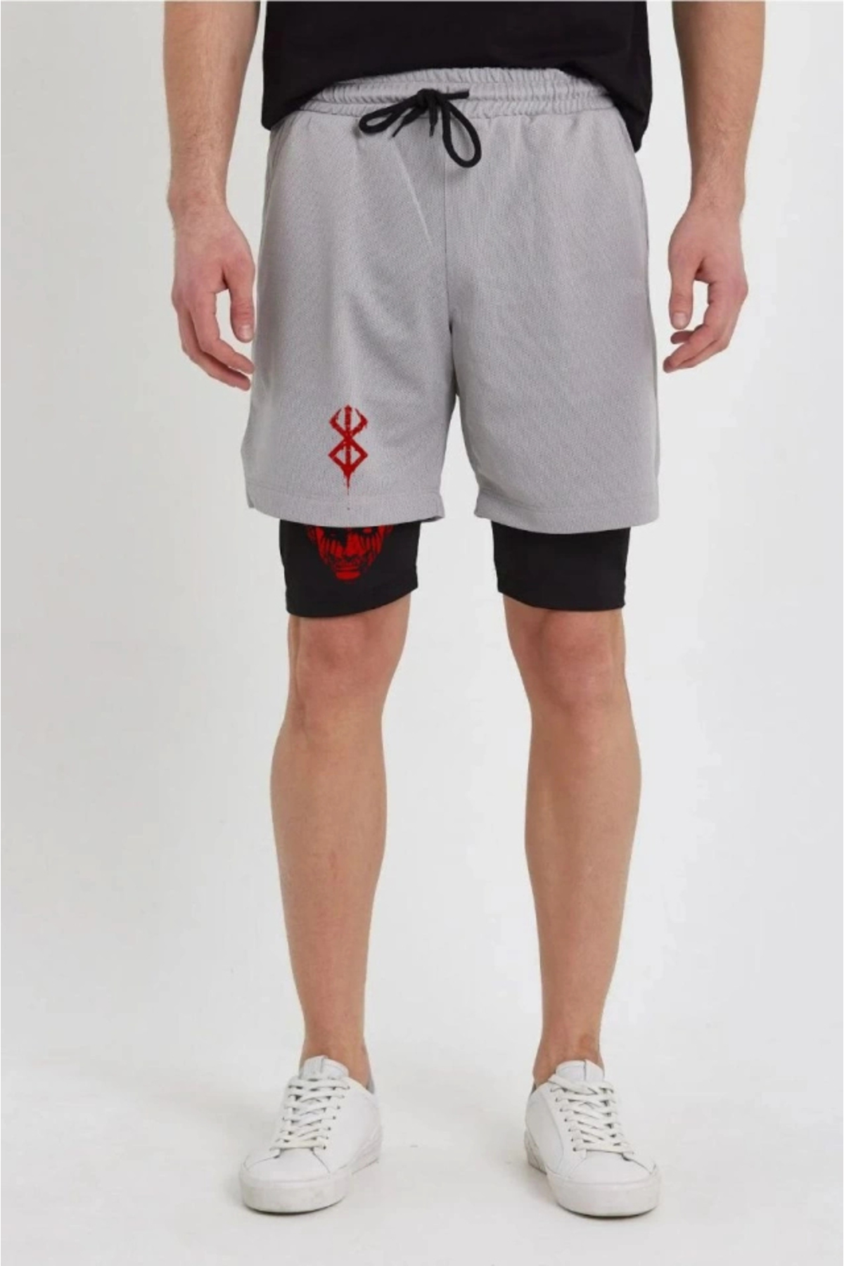 Beruflic Unisex Baskılı İç Cepli Sporcu Alt Taytlı Şort