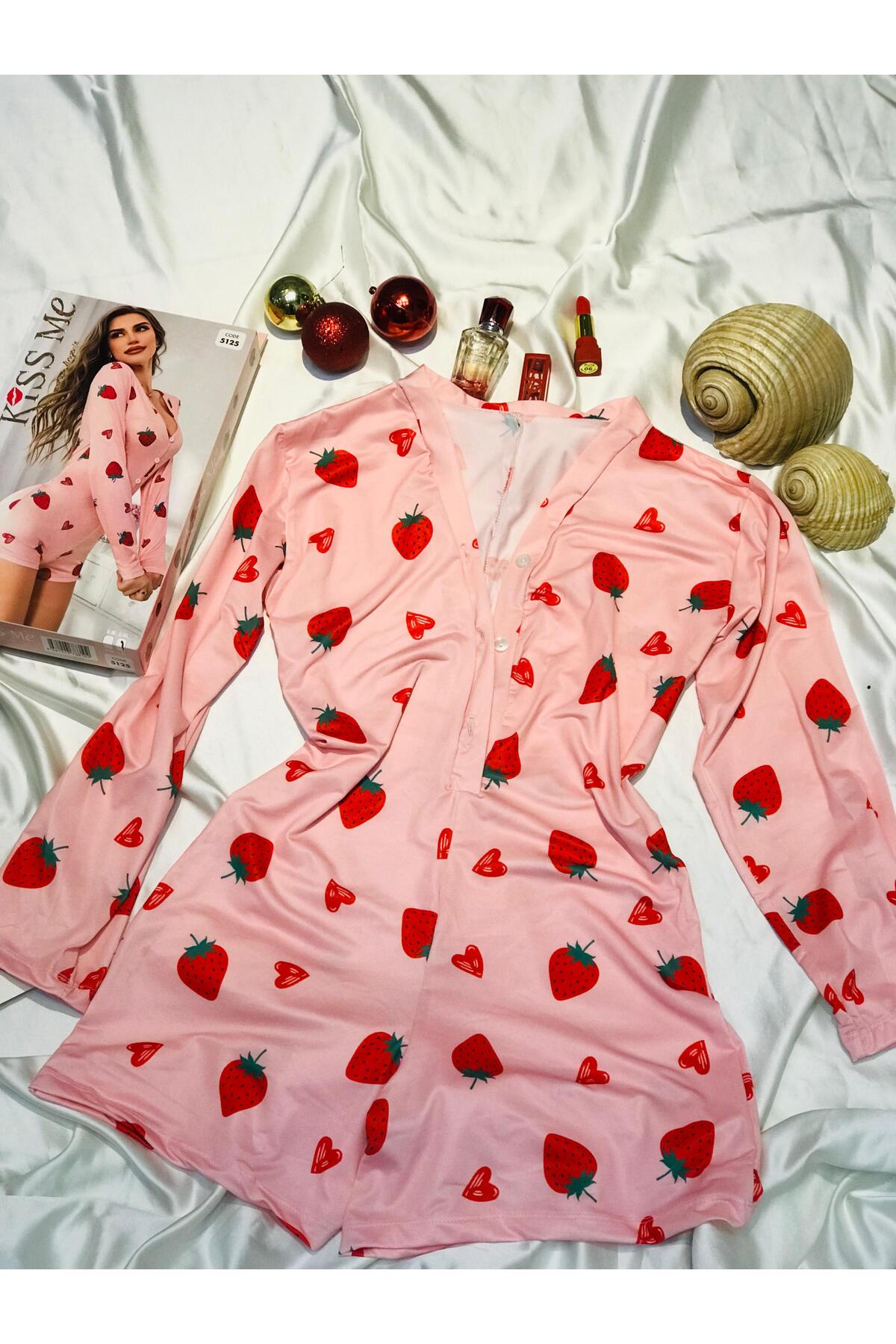 Elizan iç giyim Kadın Tulum Gecelik Likralı