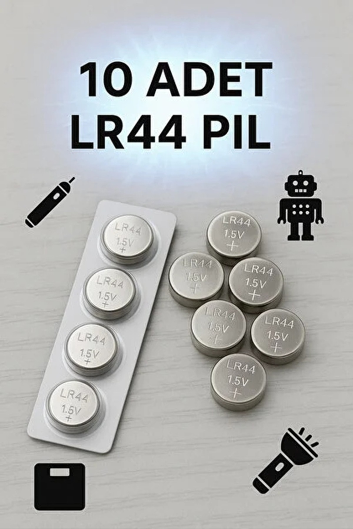 10 Adet 10'Lu AG13/LR44/A76/357A Düğme Pil 1,5 V Saat Lazer Oyuncak Pili Alkalin Düğme Pil