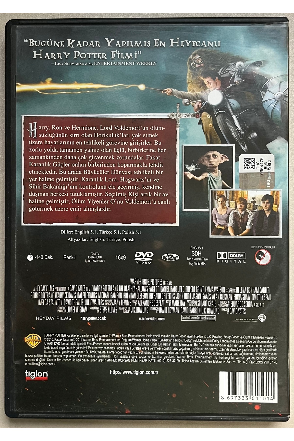 Warner Bros Harry Potter ve Ölüm Yadigarları Bölüm1 Dvd - Fiyatı