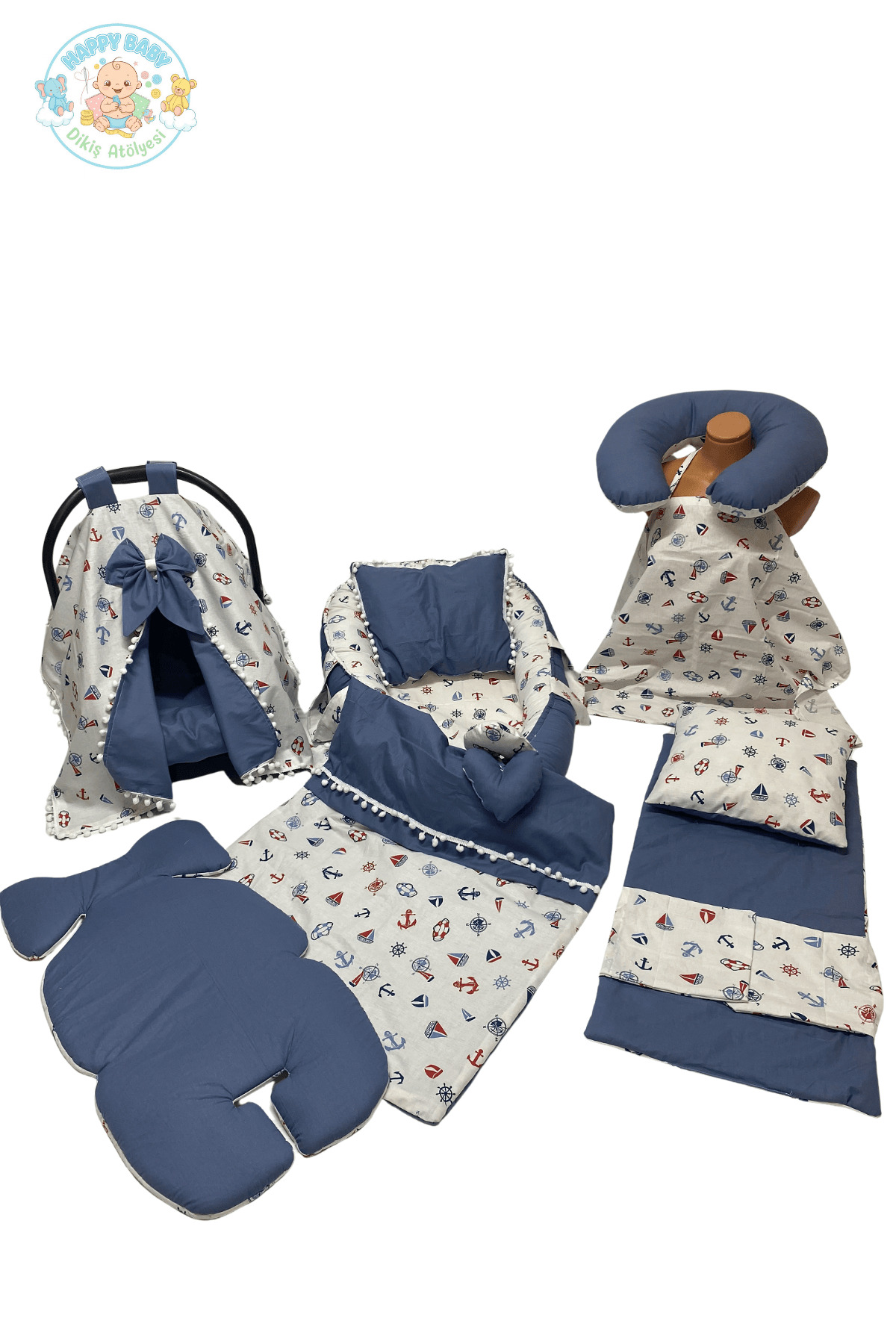 Happy Baby Dikiş Atölyesi 10’lu Babynest Puset Örtüsü Alt Açma Emzirme Yastığı Emzirme Önlüğü Ana Kucağı fotoğrafı 2 (önizleme)